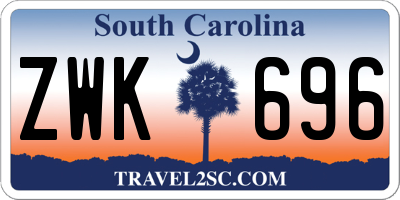 SC license plate ZWK696