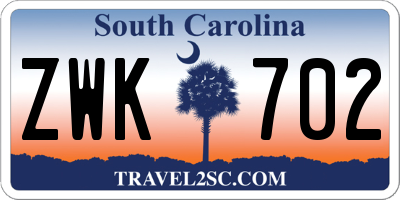 SC license plate ZWK702