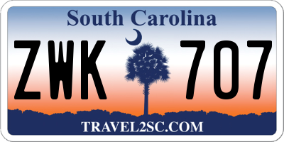 SC license plate ZWK707