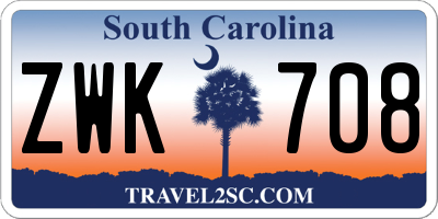 SC license plate ZWK708
