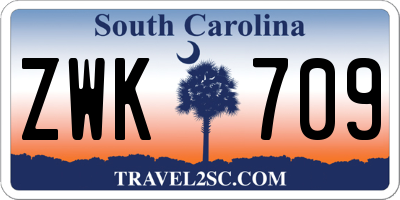 SC license plate ZWK709