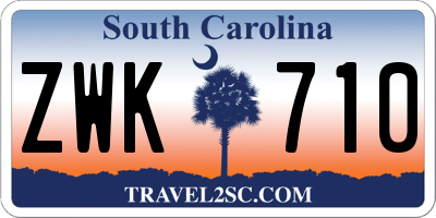 SC license plate ZWK710