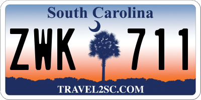 SC license plate ZWK711