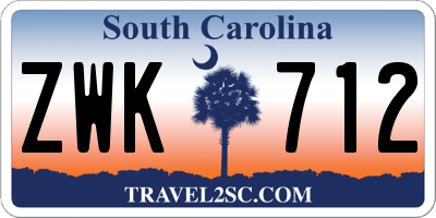 SC license plate ZWK712