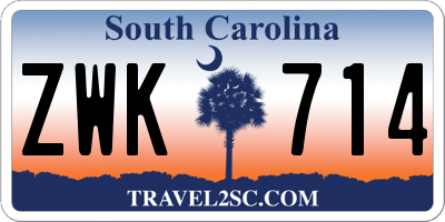 SC license plate ZWK714