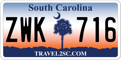 SC license plate ZWK716