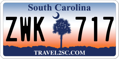 SC license plate ZWK717