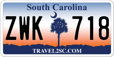 SC license plate ZWK718