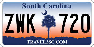 SC license plate ZWK720