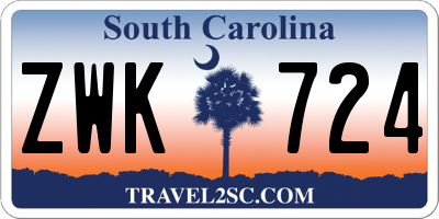 SC license plate ZWK724