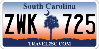 SC license plate ZWK725