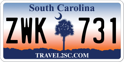 SC license plate ZWK731