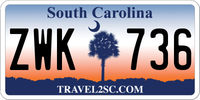 SC license plate ZWK736