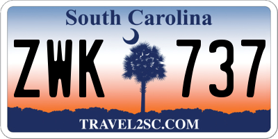 SC license plate ZWK737