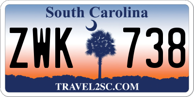 SC license plate ZWK738