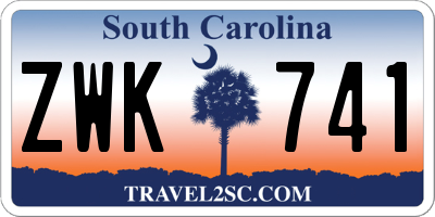 SC license plate ZWK741
