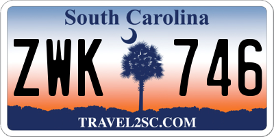 SC license plate ZWK746