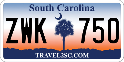 SC license plate ZWK750