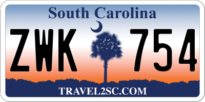 SC license plate ZWK754