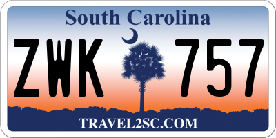 SC license plate ZWK757