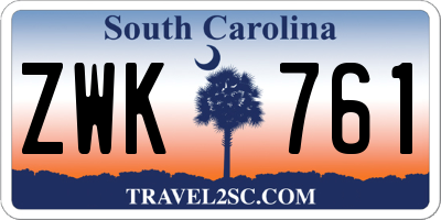SC license plate ZWK761