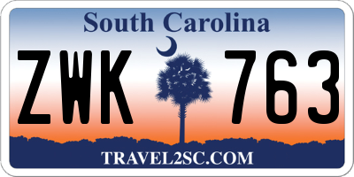 SC license plate ZWK763