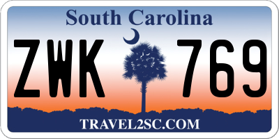 SC license plate ZWK769