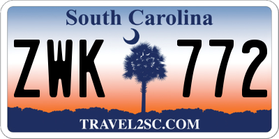 SC license plate ZWK772