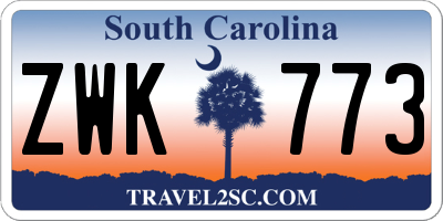 SC license plate ZWK773