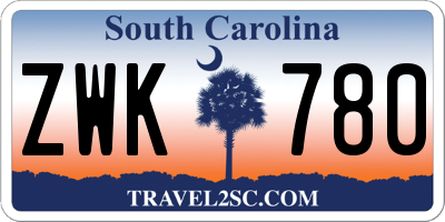 SC license plate ZWK780