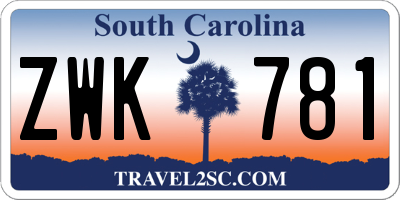 SC license plate ZWK781