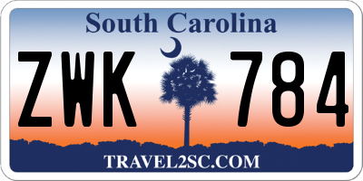 SC license plate ZWK784