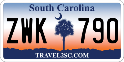 SC license plate ZWK790