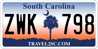 SC license plate ZWK798