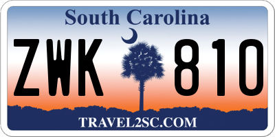 SC license plate ZWK810