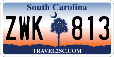 SC license plate ZWK813