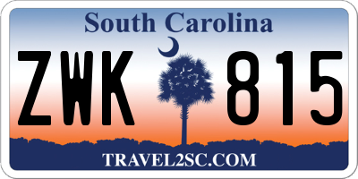 SC license plate ZWK815