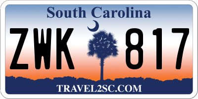SC license plate ZWK817