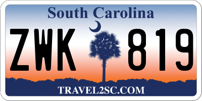 SC license plate ZWK819