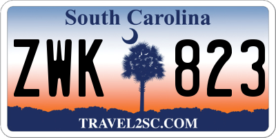 SC license plate ZWK823