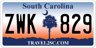 SC license plate ZWK829