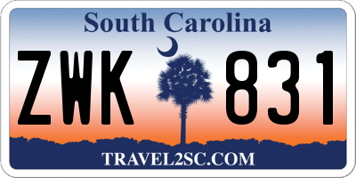 SC license plate ZWK831