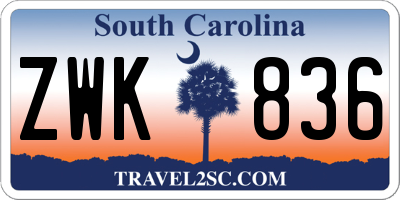 SC license plate ZWK836