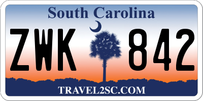SC license plate ZWK842