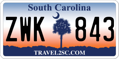 SC license plate ZWK843