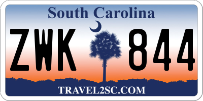 SC license plate ZWK844