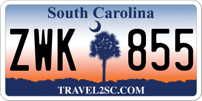 SC license plate ZWK855