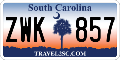 SC license plate ZWK857