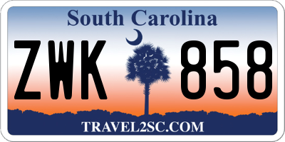 SC license plate ZWK858