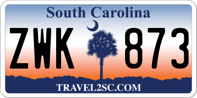 SC license plate ZWK873